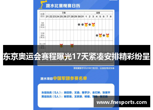 东京奥运会赛程曝光17天紧凑安排精彩纷呈 东京奥运会赛程曝光17天紧凑安排精彩纷呈